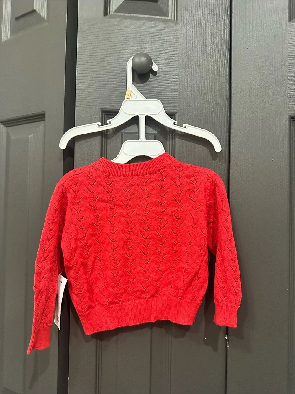 NWT baby/toddler Red Knit Cardigan with Pink Heart Ruffle Pants Set